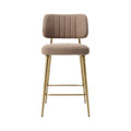 Moderne Barkruk met Gouden Onderstel en Fluffy Bekleding