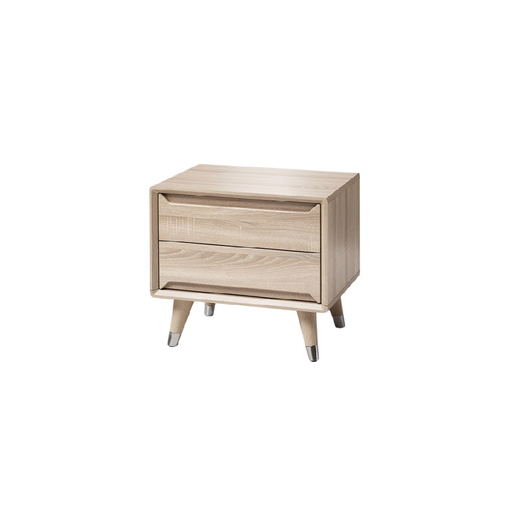 "Moderne houten nachtkastje met 2 lades"