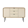 Moderne dressoir met ribbelstructuur en metalen poten
